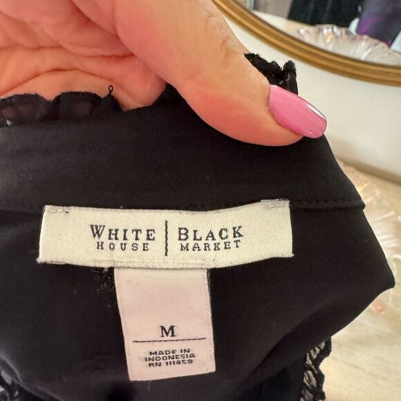 White House, black market, black, long sleeve tunic with ruffles size me… - Picture 5 of 5